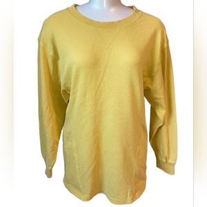 Wild Fable Womens Long Sleeve Boxy Waffle Knit T-Shirt Yellow